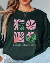 Inclusion Blooms Here Long Sleeve T-Shirt-Neurodiversity, ADHD & Autism Awareness & Acceptance Long-sleeve by Daily Bloom