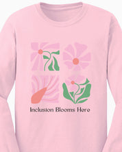Inclusion Blooms Here Long Sleeve T-Shirt-Neurodiversity, ADHD & Autism Awareness & Acceptance Long-sleeve by Daily Bloom