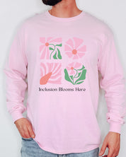 Inclusion Blooms Here Long Sleeve T-Shirt-Neurodiversity, ADHD & Autism Awareness & Acceptance Long-sleeve by Daily Bloom