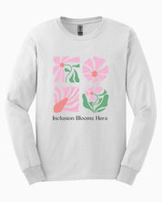 Inclusion Blooms Here Long Sleeve T-Shirt-White-Neurodiversity, ADHD & Autism Awareness & Acceptance Long-sleeve by Daily Bloom