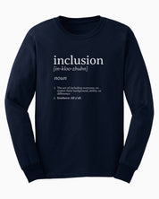 Inclusion Definition - Southern Style Long Sleeve T-Shirt-Navy-Neurodiversity, ADHD & Autism Awareness & Acceptance Long-sleeve by Daily Bloom
