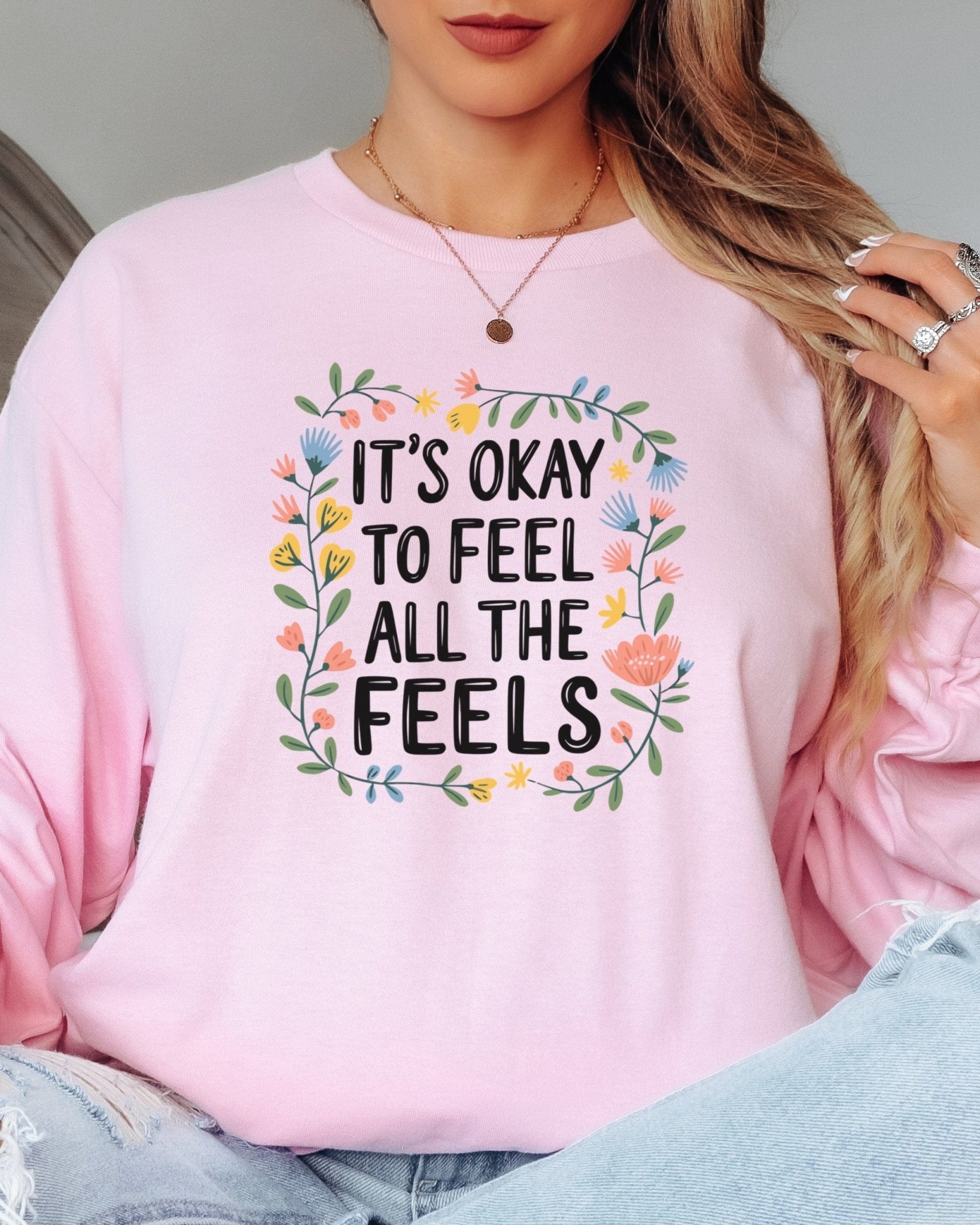 Autism Long - sleeve - It's Okay To Feel All The Feels Long Sleeve T-Shirt - Daily Bloom