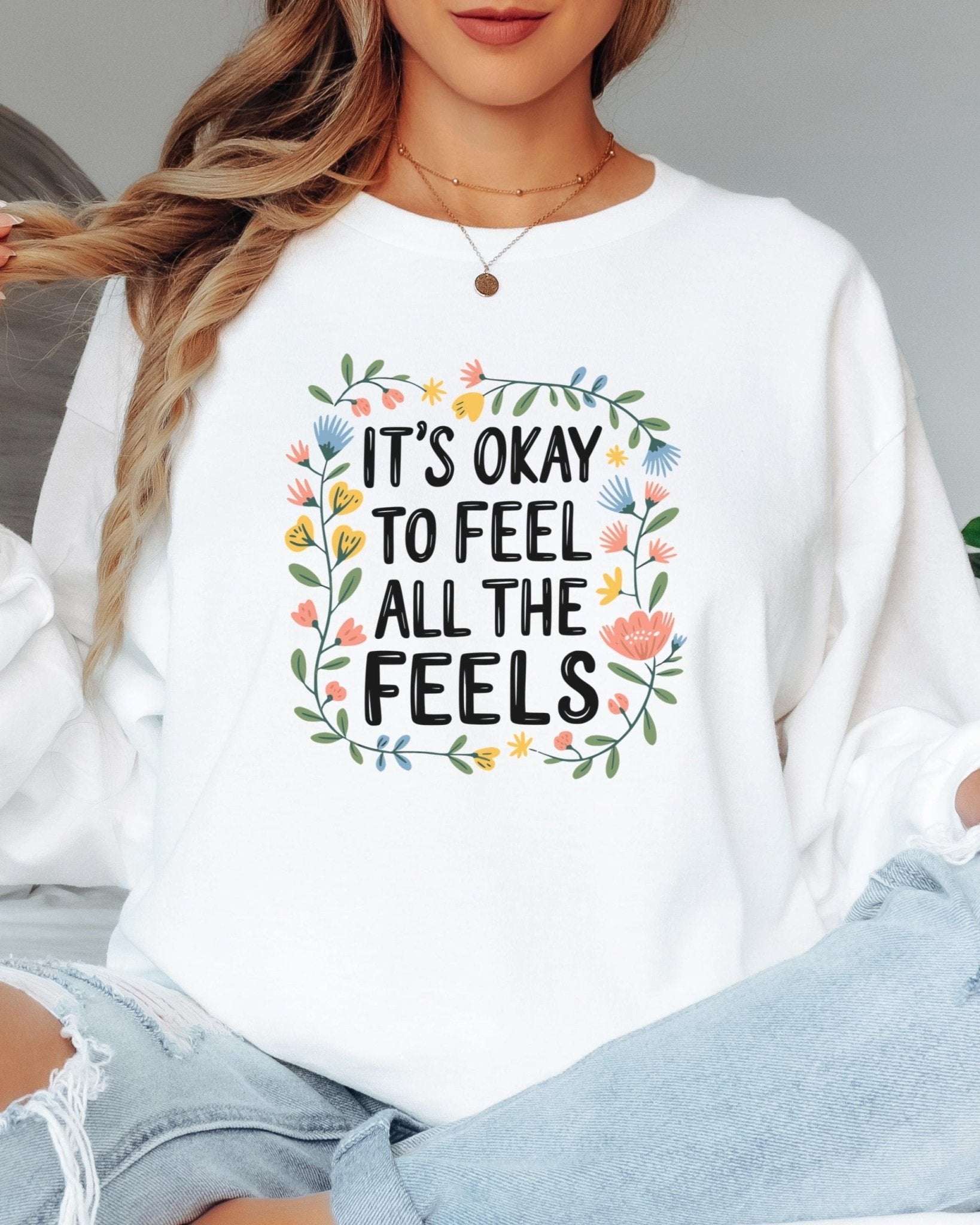 Autism Long - sleeve - It's Okay To Feel All The Feels Long Sleeve T-Shirt - Daily Bloom