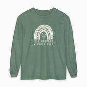 Autism Long-sleeve By Daily Bloom Life Happens Visuals Help Comfort Colors Long Sleeve T-Shirt Light Green / S