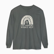Autism Long-sleeve By Daily Bloom Life Happens Visuals Help Comfort Colors Long Sleeve T-Shirt Pepper / S