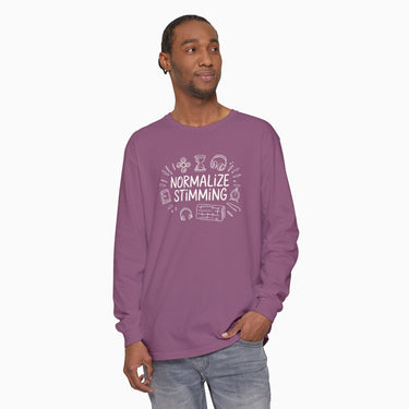 Autism Long - sleeve - Normalize Stimming Comfort Colors Long Sleeve T-Shirt - Daily Bloom