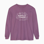 Autism Long-sleeve By Daily Bloom Normalize Stimming Comfort Colors Long Sleeve T-Shirt Berry / S