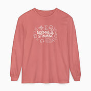 Autism Long-sleeve By Daily Bloom Normalize Stimming Comfort Colors Long Sleeve T-Shirt Watermelon / S