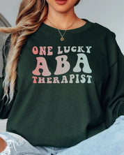 One Lucky ABA Therapist Long Sleeve T-Shirt-Neurodiversity, ADHD & Autism Awareness & Acceptance Long-sleeve by Daily Bloom