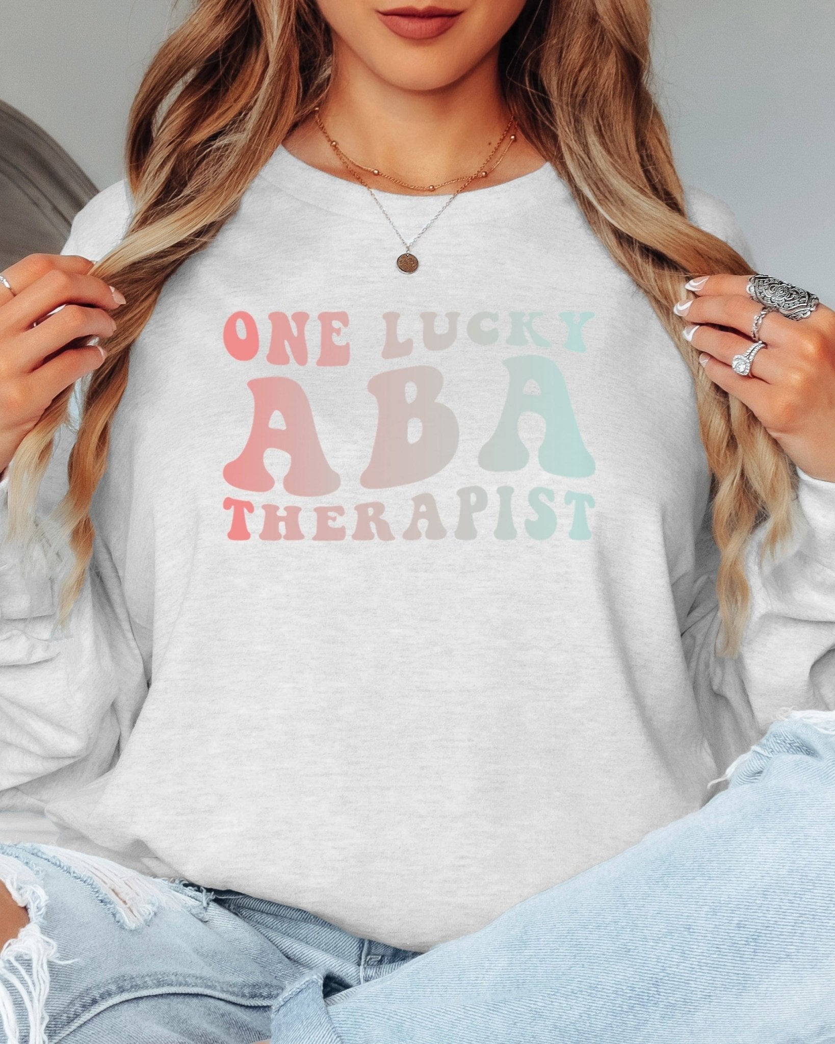 Autism Long - sleeve - One Lucky ABA Therapist Long Sleeve T-Shirt - Daily Bloom