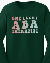One Lucky ABA Therapist Long Sleeve T-Shirt-Neurodiversity, ADHD & Autism Awareness & Acceptance Long-sleeve by Daily Bloom