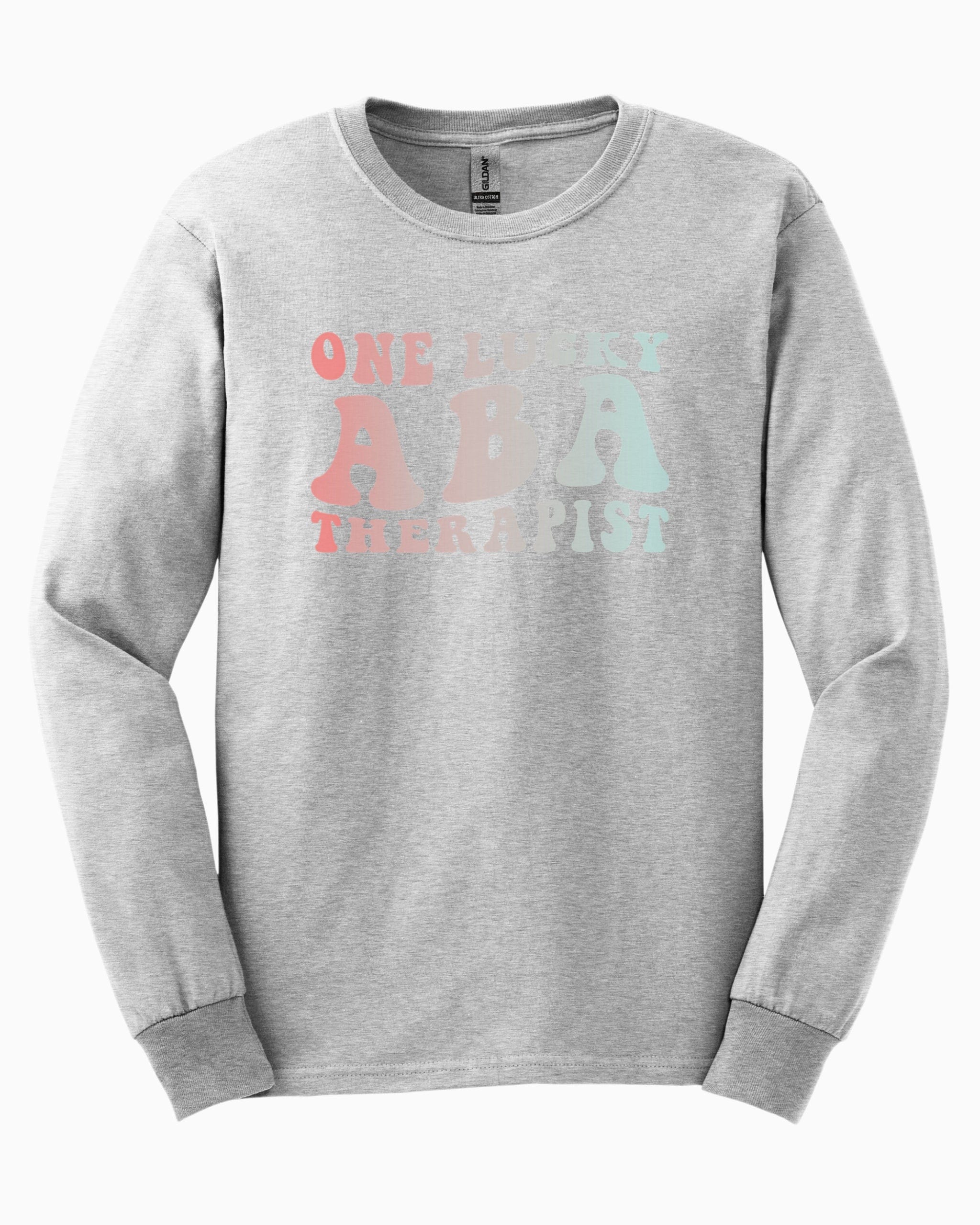 One Lucky ABA Therapist Long Sleeve T-Shirt-Ash-Neurodiversity, ADHD & Autism Awareness & Acceptance Long-sleeve by Daily Bloom