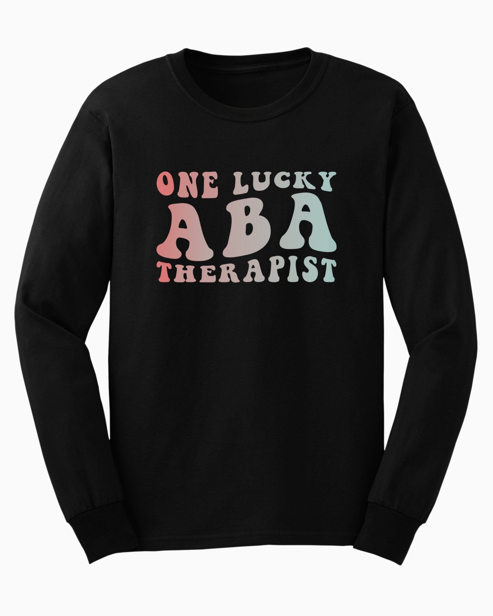 One Lucky ABA Therapist Long Sleeve T-Shirt-Black-Neurodiversity, ADHD & Autism Awareness & Acceptance Long-sleeve by Daily Bloom