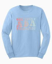 One Lucky ABA Therapist Long Sleeve T-Shirt-Light Blue-Neurodiversity, ADHD & Autism Awareness & Acceptance Long-sleeve by Daily Bloom