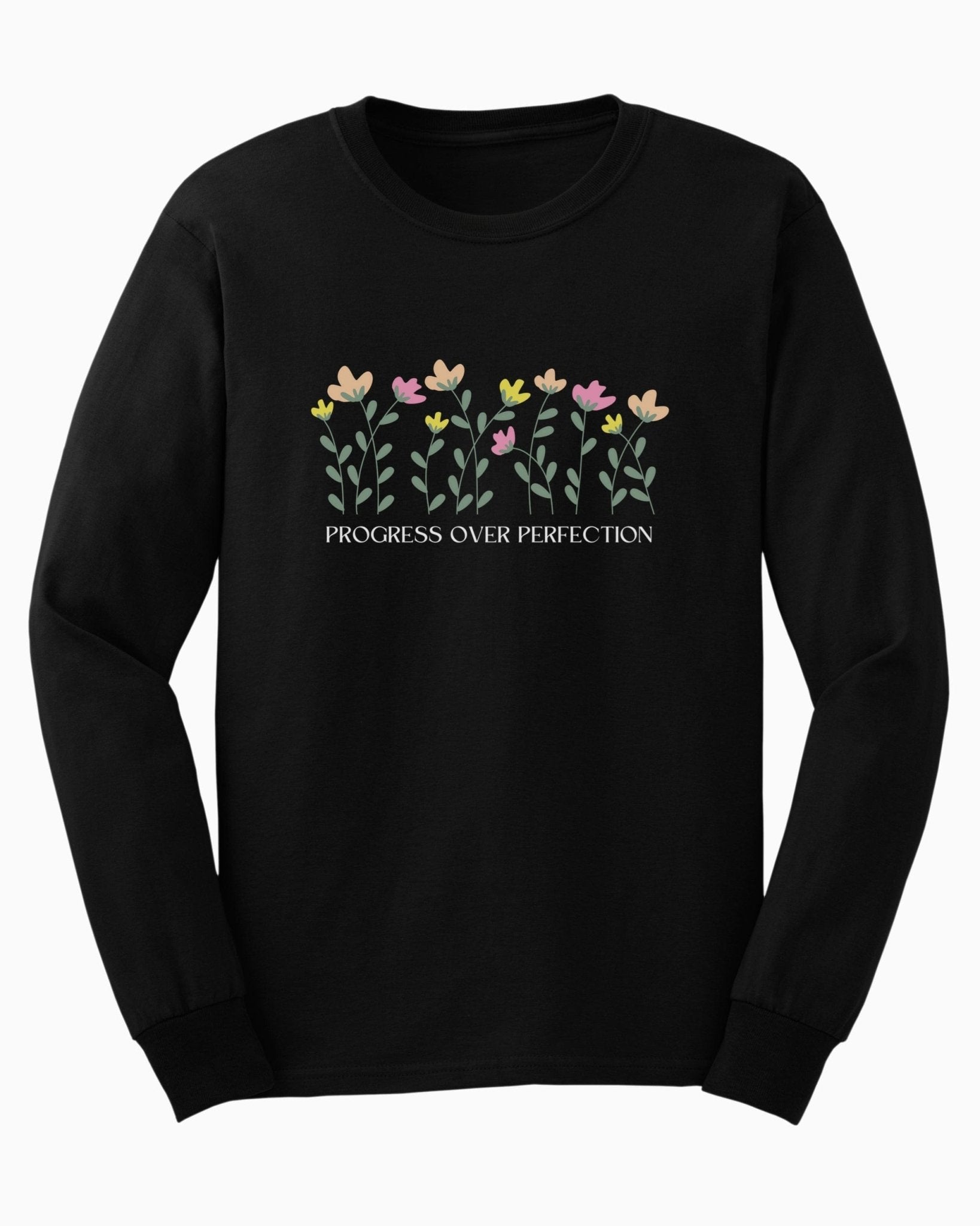 Autism Long - sleeve - Progress Over Perfection Long Sleeve T-Shirt - Daily Bloom