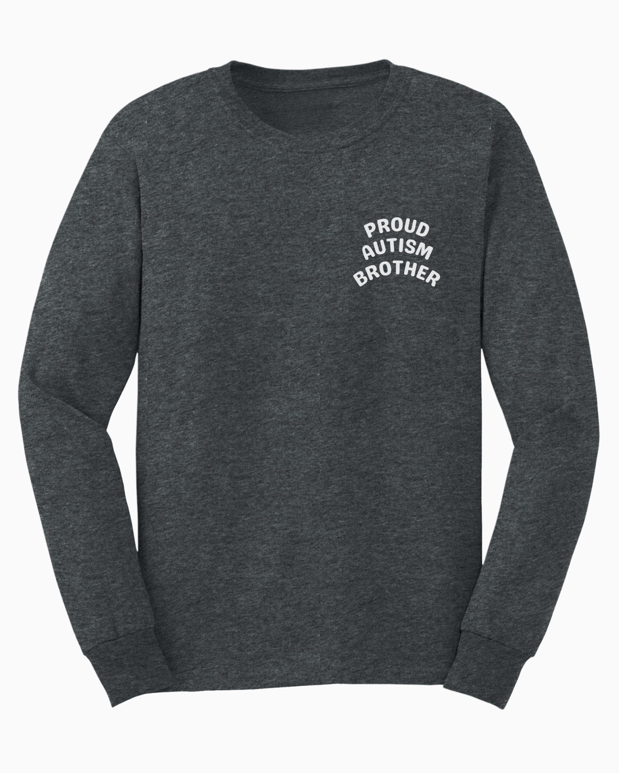 Proud Autism Brother Long Sleeve T-Shirt-Dark Heather-Neurodiversity, ADHD & Autism Awareness & Acceptance Long-sleeve by Daily Bloom