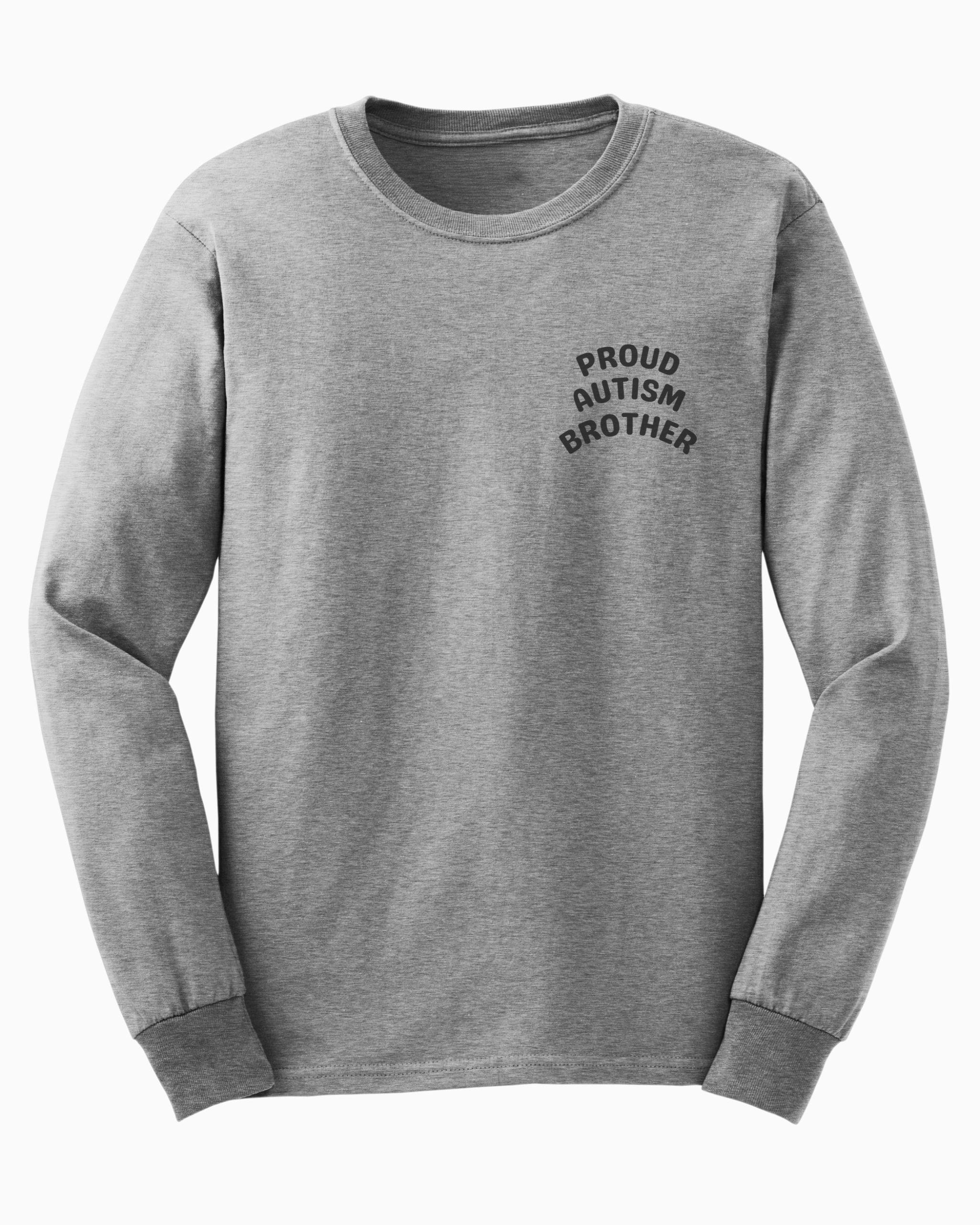 Proud Autism Brother Long Sleeve T-Shirt-Sport Grey-Neurodiversity, ADHD & Autism Awareness & Acceptance Long-sleeve by Daily Bloom