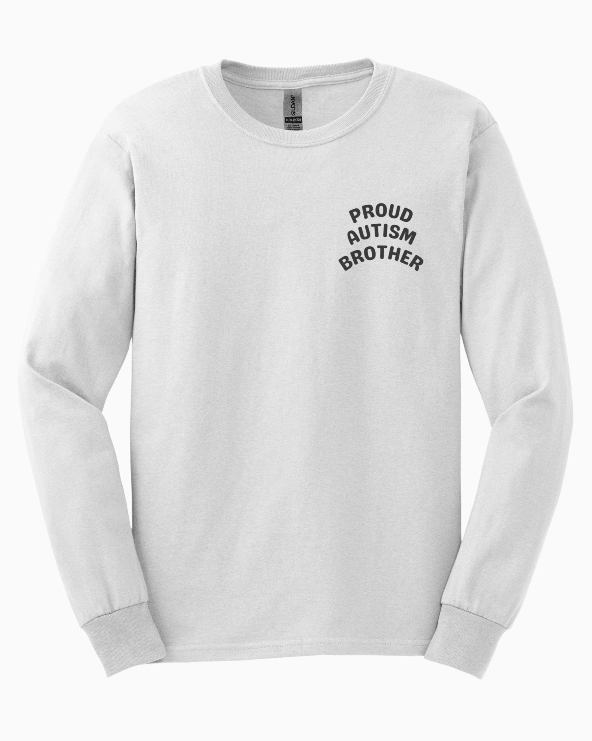 Proud Autism Brother Long Sleeve T-Shirt-White-Neurodiversity, ADHD & Autism Awareness & Acceptance Long-sleeve by Daily Bloom