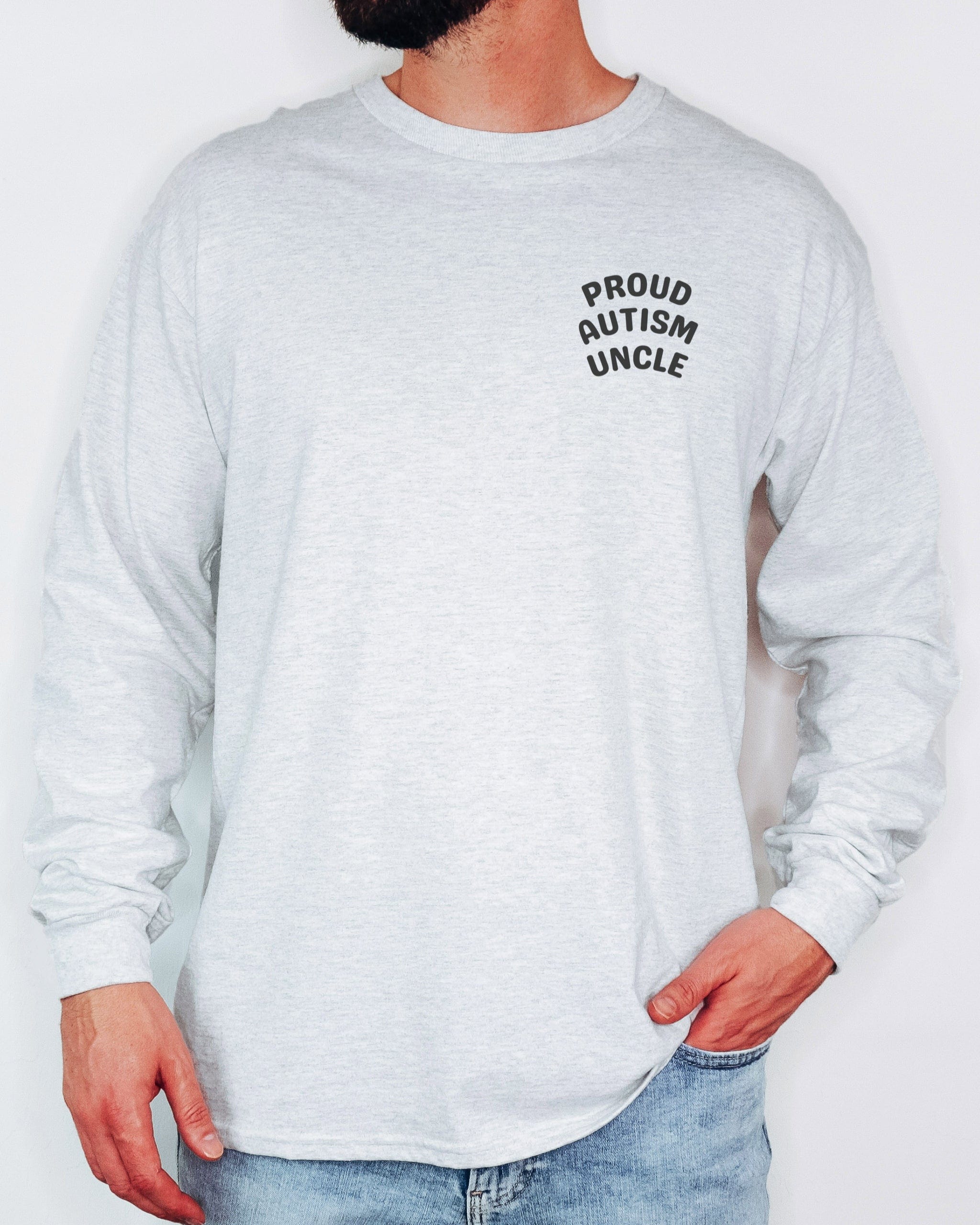 Proud Autism Uncle Long Sleeve T-Shirt-Neurodiversity, ADHD & Autism Awareness & Acceptance Long-sleeve by Daily Bloom