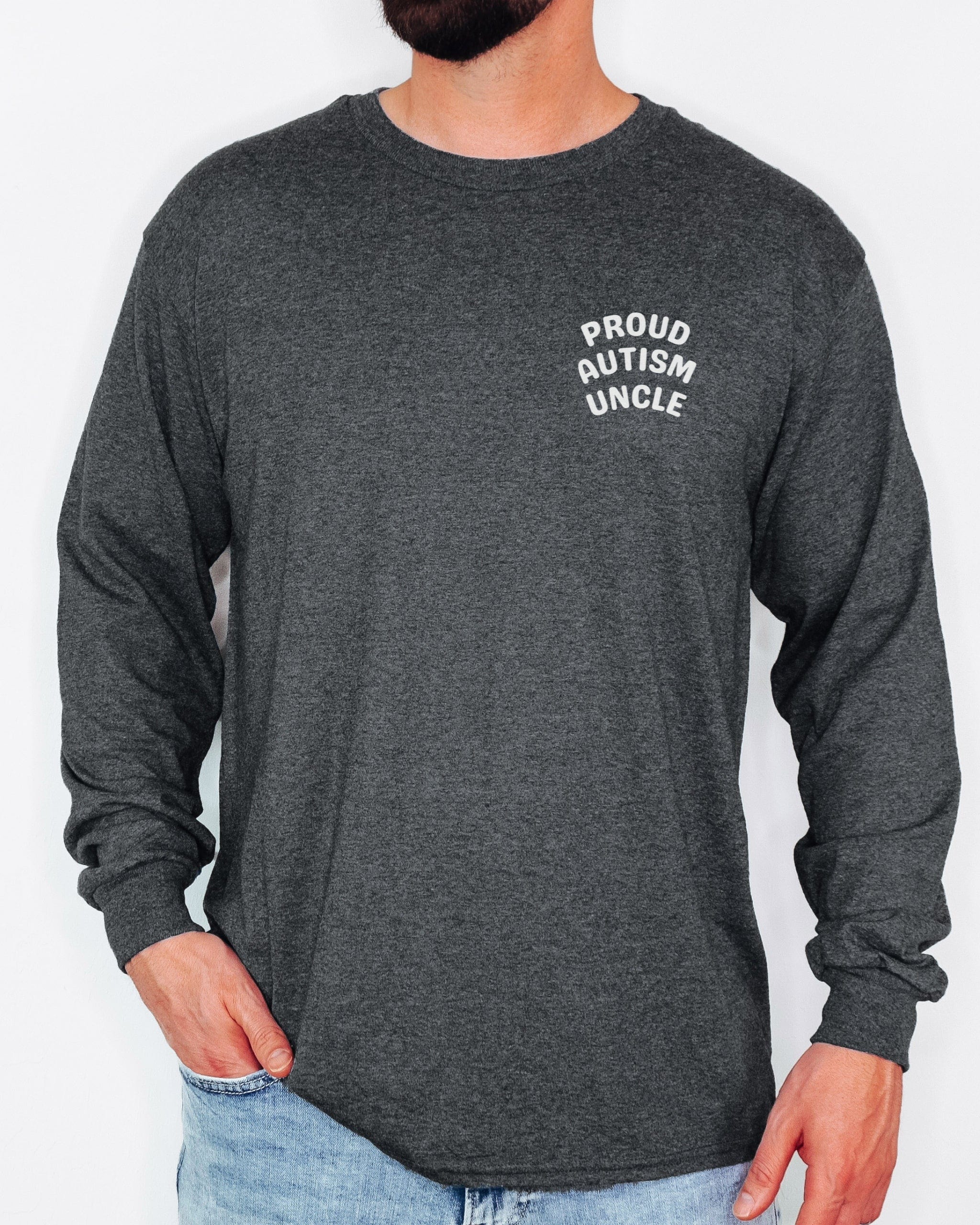 Proud Autism Uncle Long Sleeve T-Shirt-Neurodiversity, ADHD & Autism Awareness & Acceptance Long-sleeve by Daily Bloom