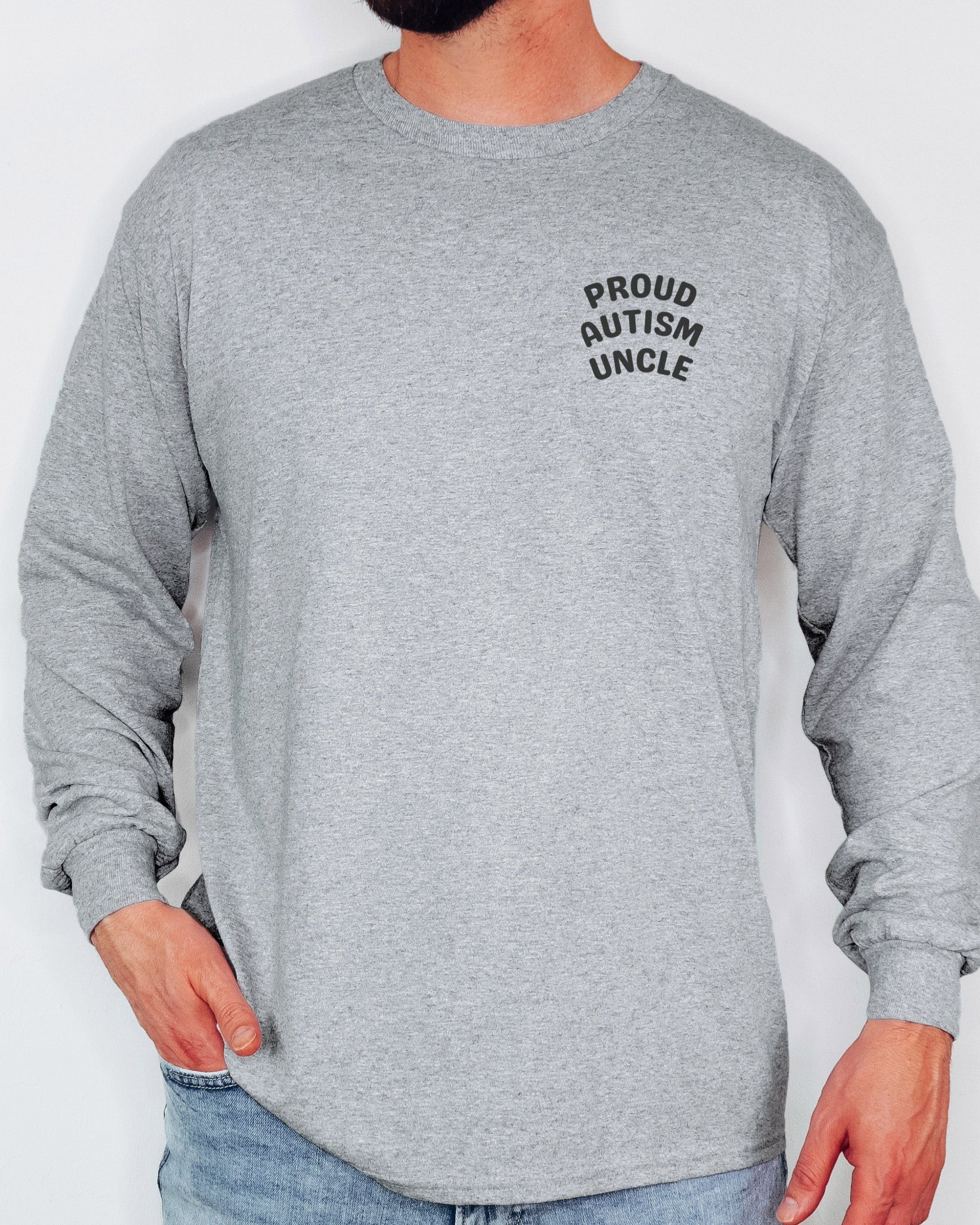 Proud Autism Uncle Long Sleeve T-Shirt-Neurodiversity, ADHD & Autism Awareness & Acceptance Long-sleeve by Daily Bloom