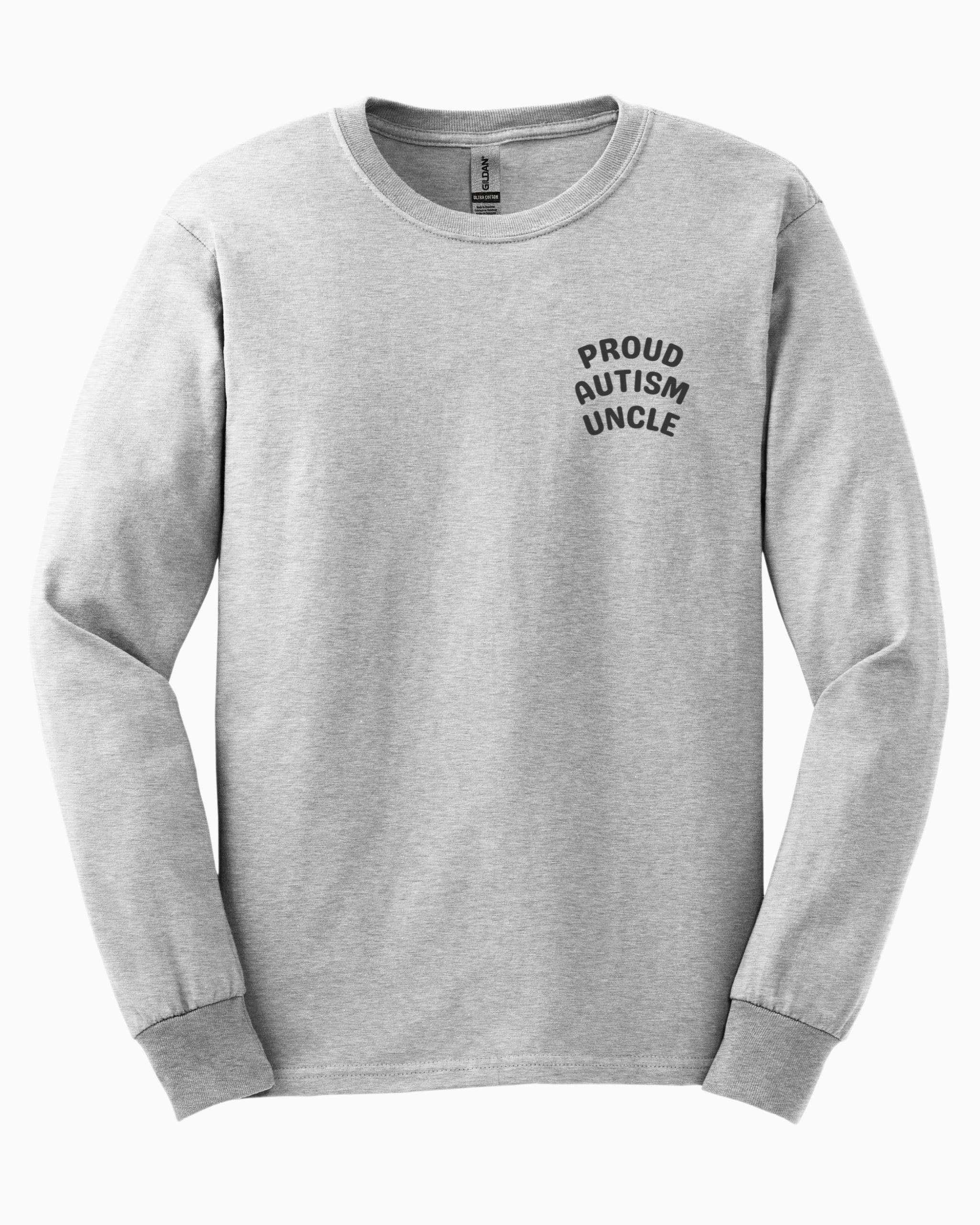 Proud Autism Uncle Long Sleeve T-Shirt-Ash-Neurodiversity, ADHD & Autism Awareness & Acceptance Long-sleeve by Daily Bloom