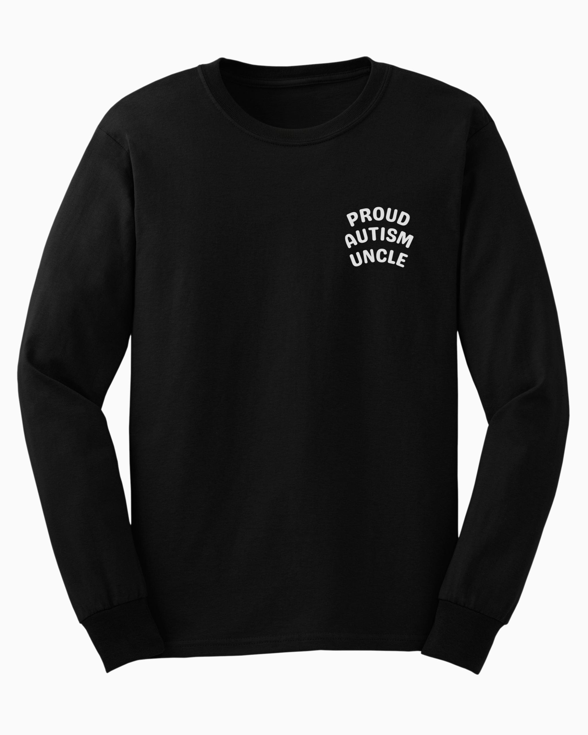 Proud Autism Uncle Long Sleeve T-Shirt-Black-Neurodiversity, ADHD & Autism Awareness & Acceptance Long-sleeve by Daily Bloom