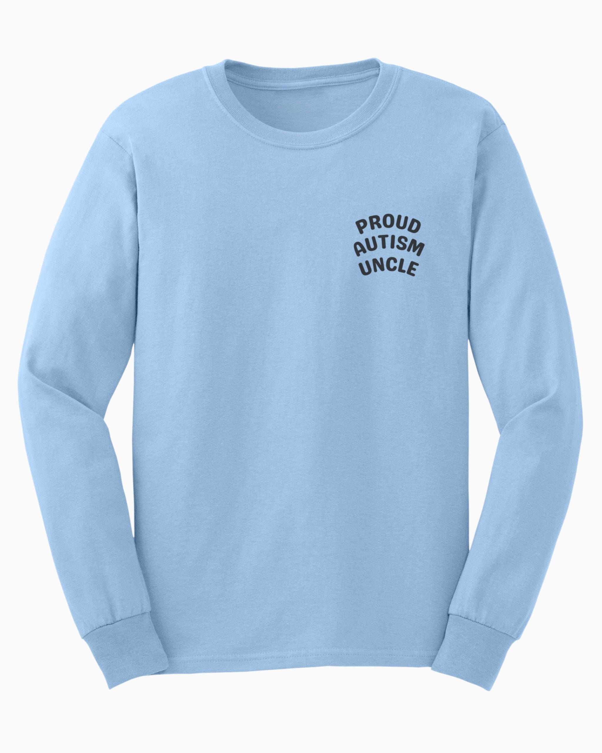 Proud Autism Uncle Long Sleeve T-Shirt-Light Blue-Neurodiversity, ADHD & Autism Awareness & Acceptance Long-sleeve by Daily Bloom