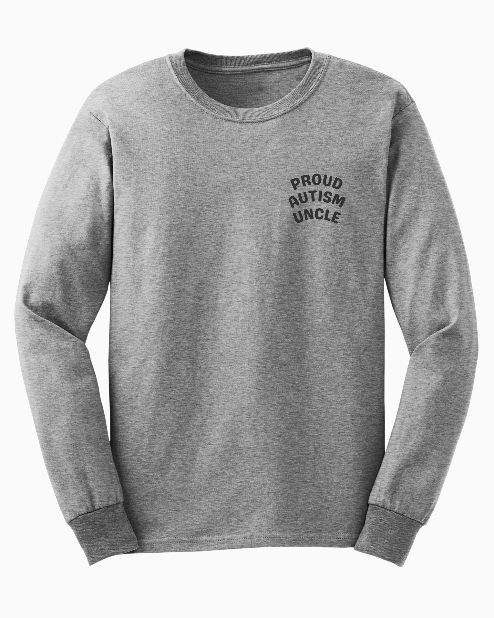 Proud Autism Uncle Long Sleeve T-Shirt-Sport Grey-Neurodiversity, ADHD & Autism Awareness & Acceptance Long-sleeve by Daily Bloom