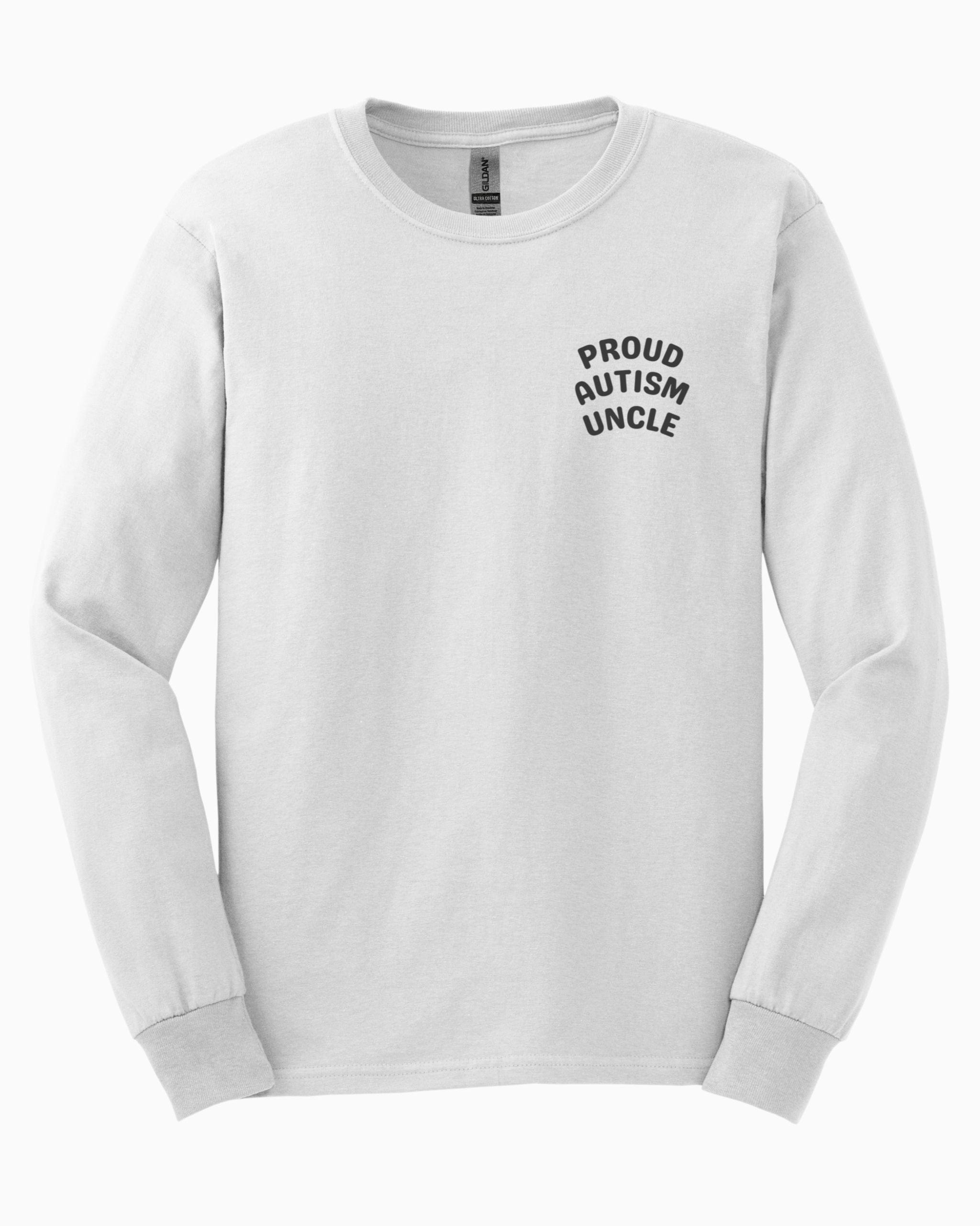 Proud Autism Uncle Long Sleeve T-Shirt-White-Neurodiversity, ADHD & Autism Awareness & Acceptance Long-sleeve by Daily Bloom