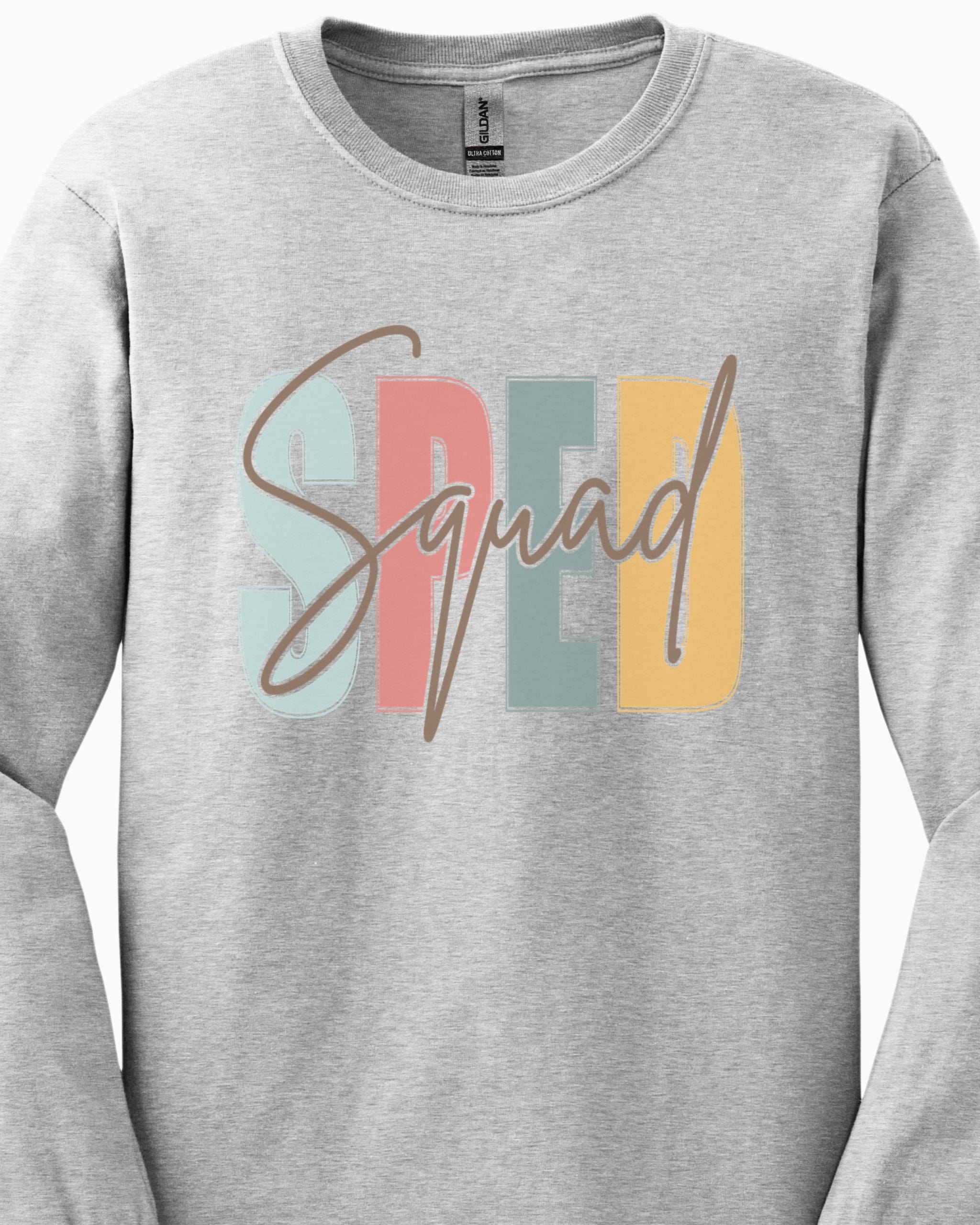 SPED Squad Long Sleeve T-Shirt-Neurodiversity, ADHD & Autism Awareness & Acceptance Long-sleeve by Daily Bloom
