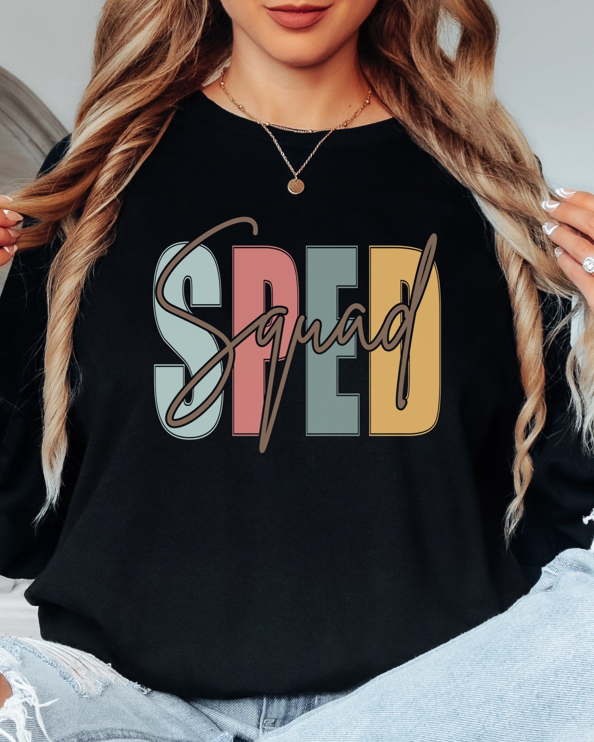 SPED Squad Long Sleeve T-Shirt-Neurodiversity, ADHD & Autism Awareness & Acceptance Long-sleeve by Daily Bloom