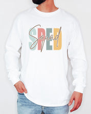 SPED Squad Long Sleeve T-Shirt-Neurodiversity, ADHD & Autism Awareness & Acceptance Long-sleeve by Daily Bloom