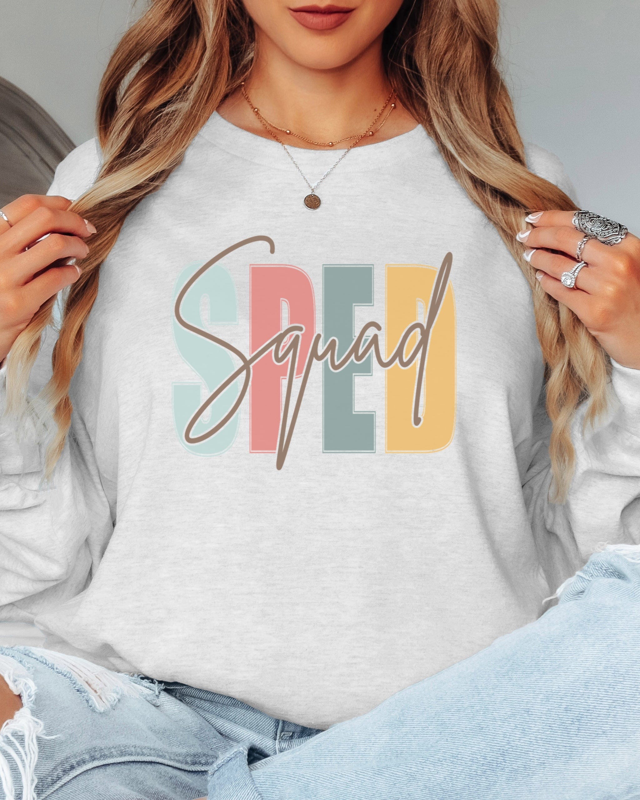 SPED Squad Long Sleeve T-Shirt-Neurodiversity, ADHD & Autism Awareness & Acceptance Long-sleeve by Daily Bloom
