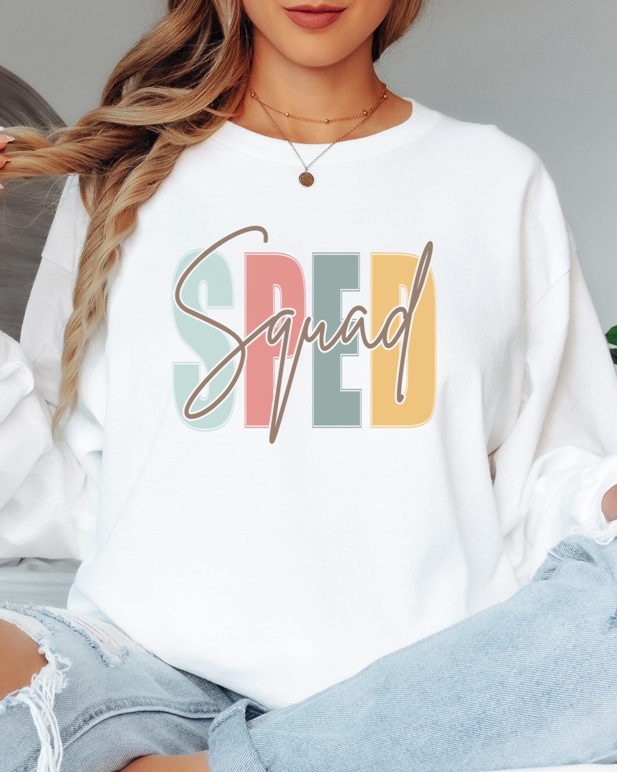 SPED Squad Long Sleeve T-Shirt-Neurodiversity, ADHD & Autism Awareness & Acceptance Long-sleeve by Daily Bloom