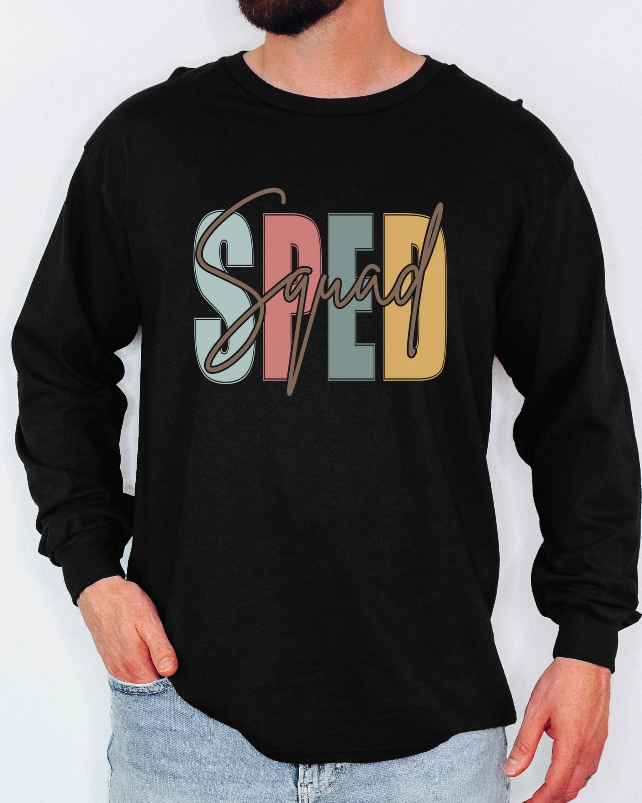 SPED Squad Long Sleeve T-Shirt-Neurodiversity, ADHD & Autism Awareness & Acceptance Long-sleeve by Daily Bloom