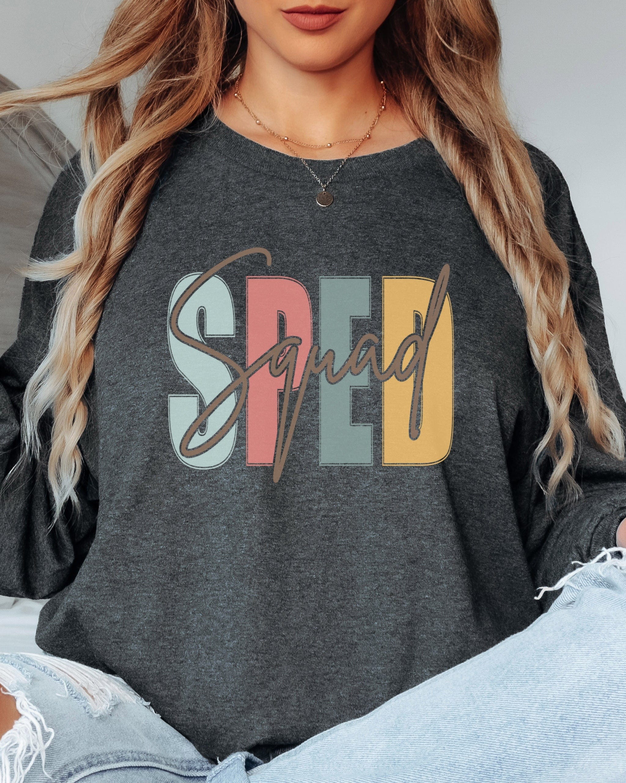 SPED Squad Long Sleeve T-Shirt-Neurodiversity, ADHD & Autism Awareness & Acceptance Long-sleeve by Daily Bloom