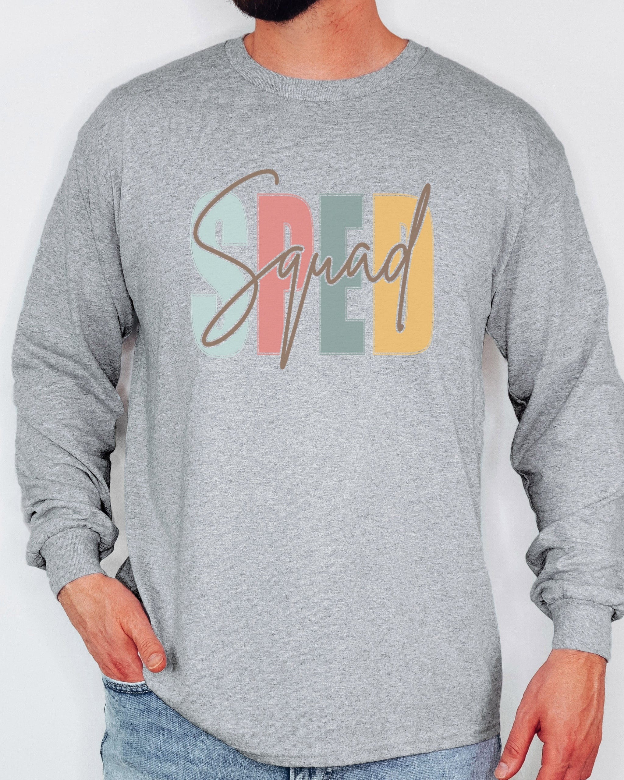 SPED Squad Long Sleeve T-Shirt-Neurodiversity, ADHD & Autism Awareness & Acceptance Long-sleeve by Daily Bloom