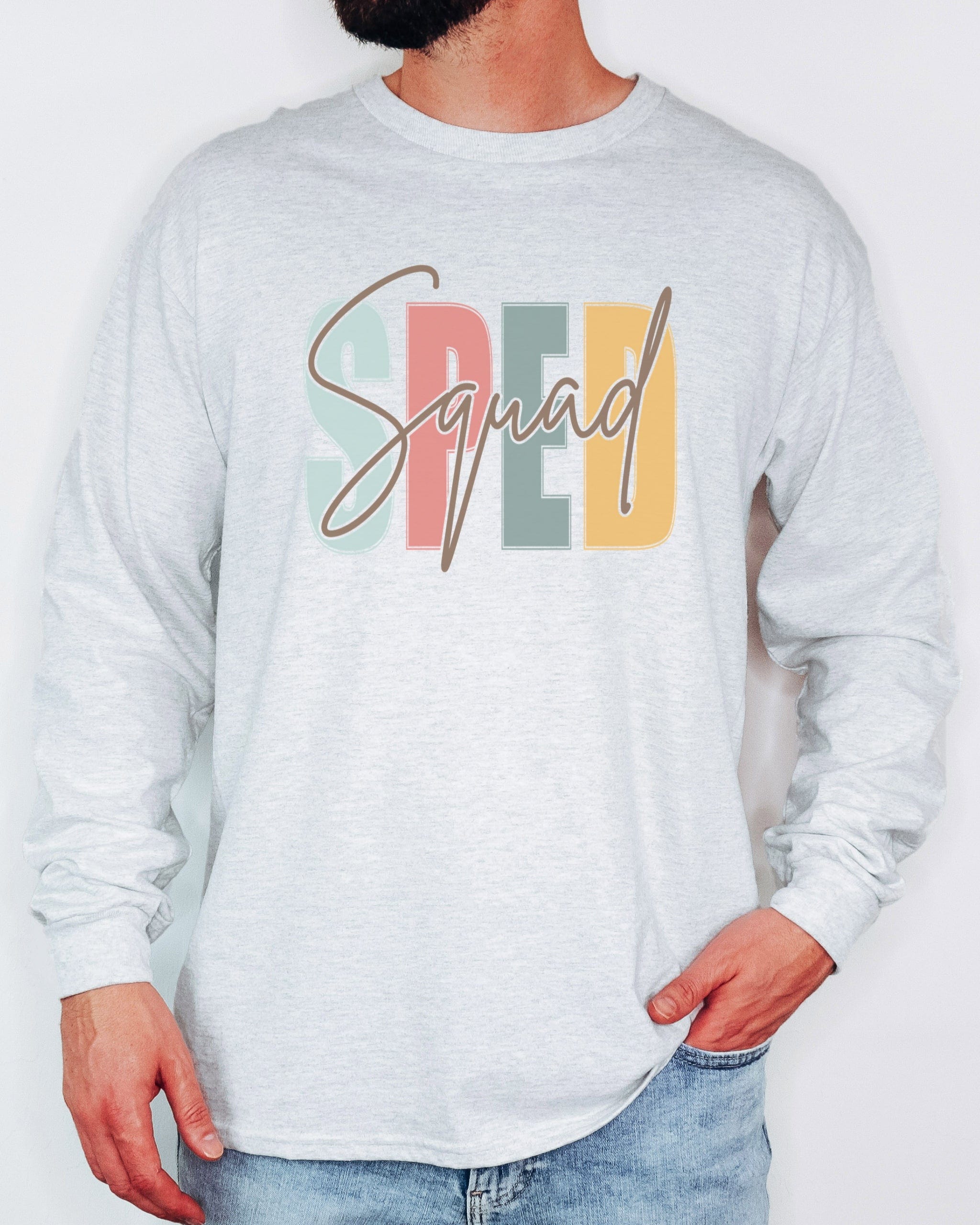 SPED Squad Long Sleeve T-Shirt-Neurodiversity, ADHD & Autism Awareness & Acceptance Long-sleeve by Daily Bloom
