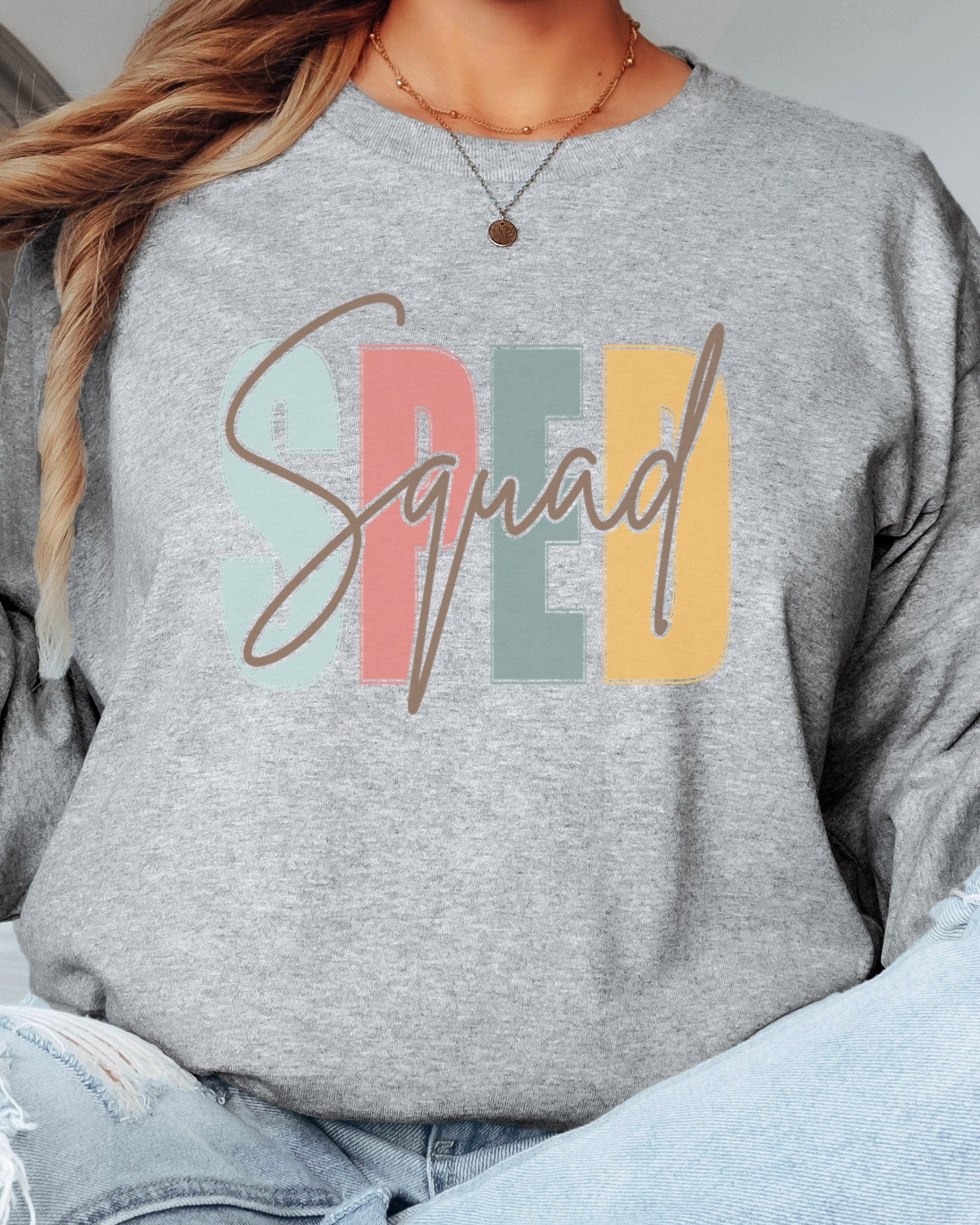 SPED Squad Long Sleeve T-Shirt-Neurodiversity, ADHD & Autism Awareness & Acceptance Long-sleeve by Daily Bloom