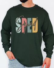 SPED Squad Long Sleeve T-Shirt-Neurodiversity, ADHD & Autism Awareness & Acceptance Long-sleeve by Daily Bloom