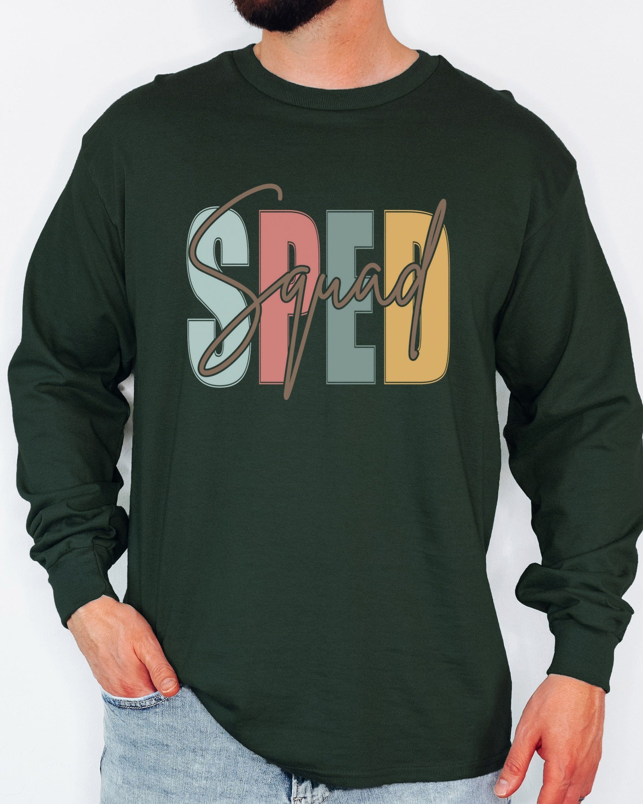 SPED Squad Long Sleeve T-Shirt-Neurodiversity, ADHD & Autism Awareness & Acceptance Long-sleeve by Daily Bloom
