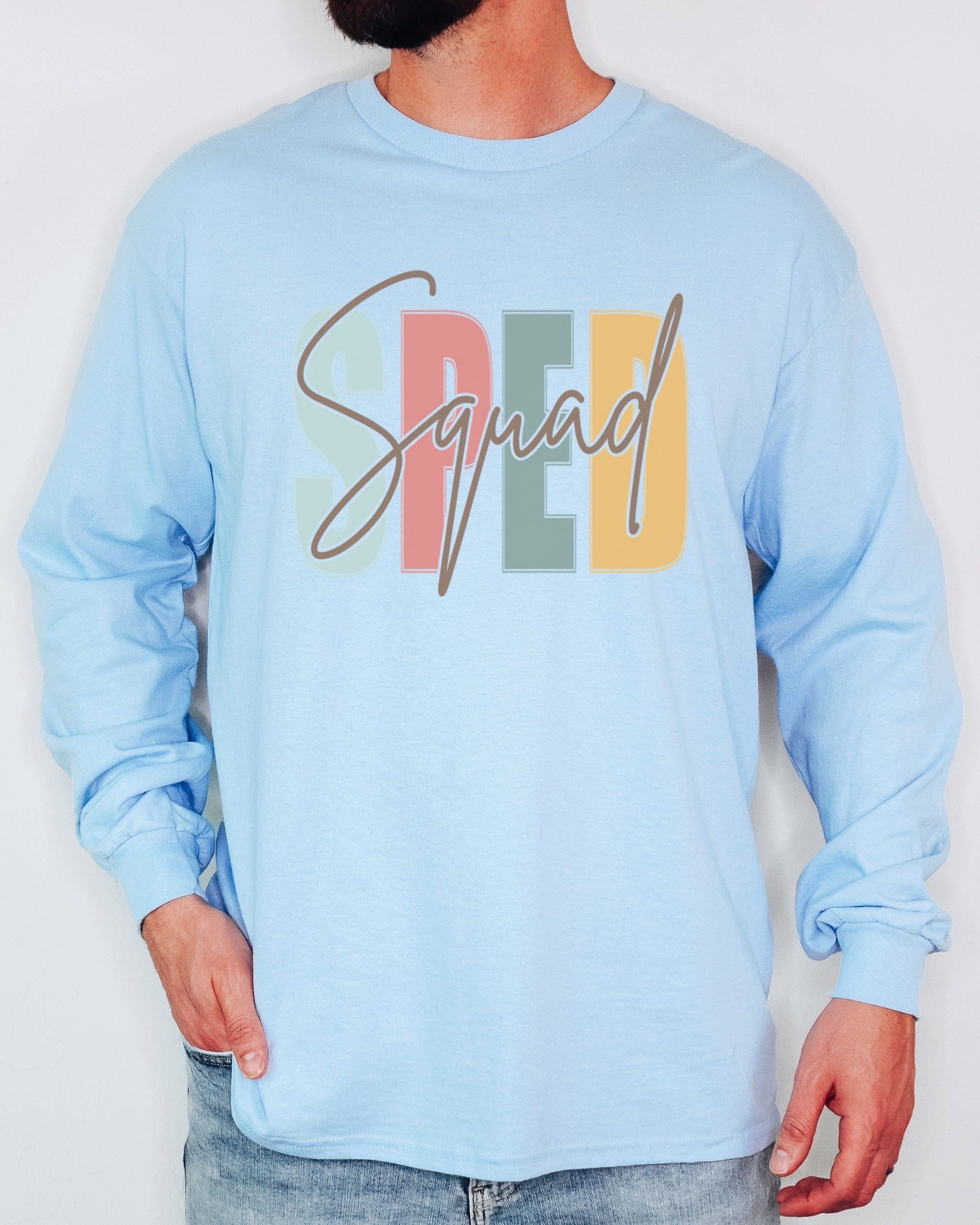 SPED Squad Long Sleeve T-Shirt-Neurodiversity, ADHD & Autism Awareness & Acceptance Long-sleeve by Daily Bloom
