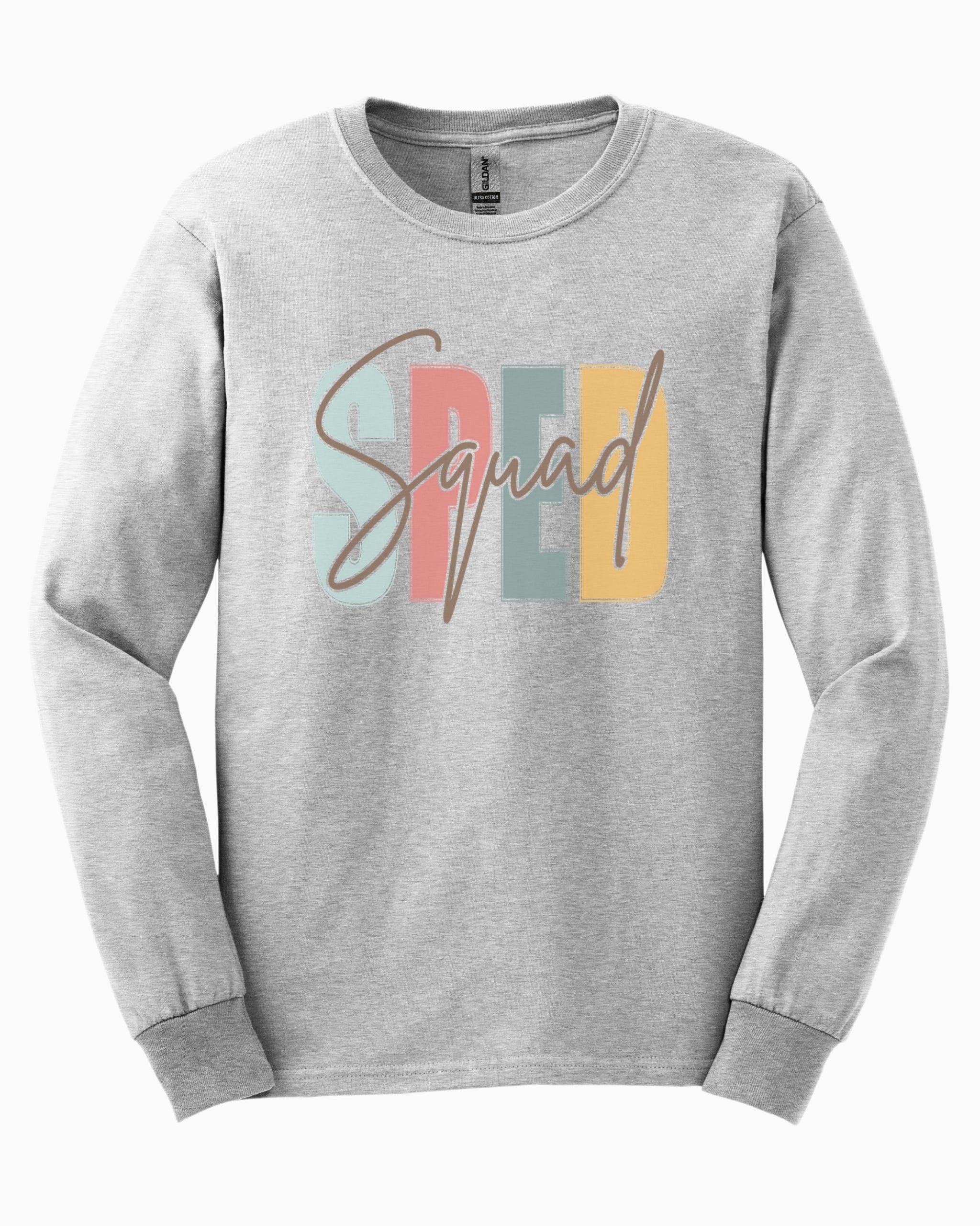SPED Squad Long Sleeve T-Shirt-Ash-Neurodiversity, ADHD & Autism Awareness & Acceptance Long-sleeve by Daily Bloom