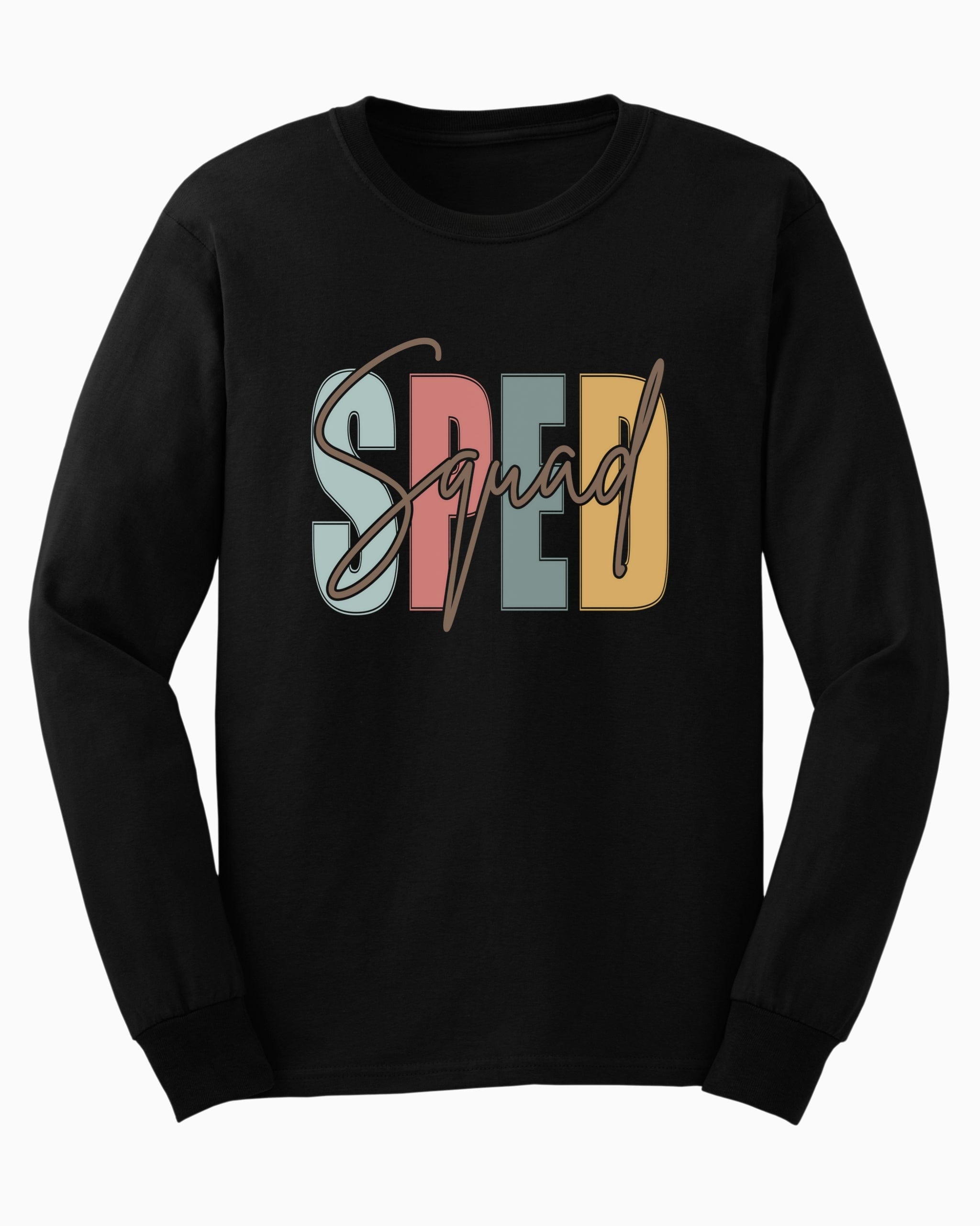 SPED Squad Long Sleeve T-Shirt-Black-Neurodiversity, ADHD & Autism Awareness & Acceptance Long-sleeve by Daily Bloom
