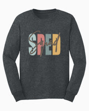 SPED Squad Long Sleeve T-Shirt-Dark Heather-Neurodiversity, ADHD & Autism Awareness & Acceptance Long-sleeve by Daily Bloom