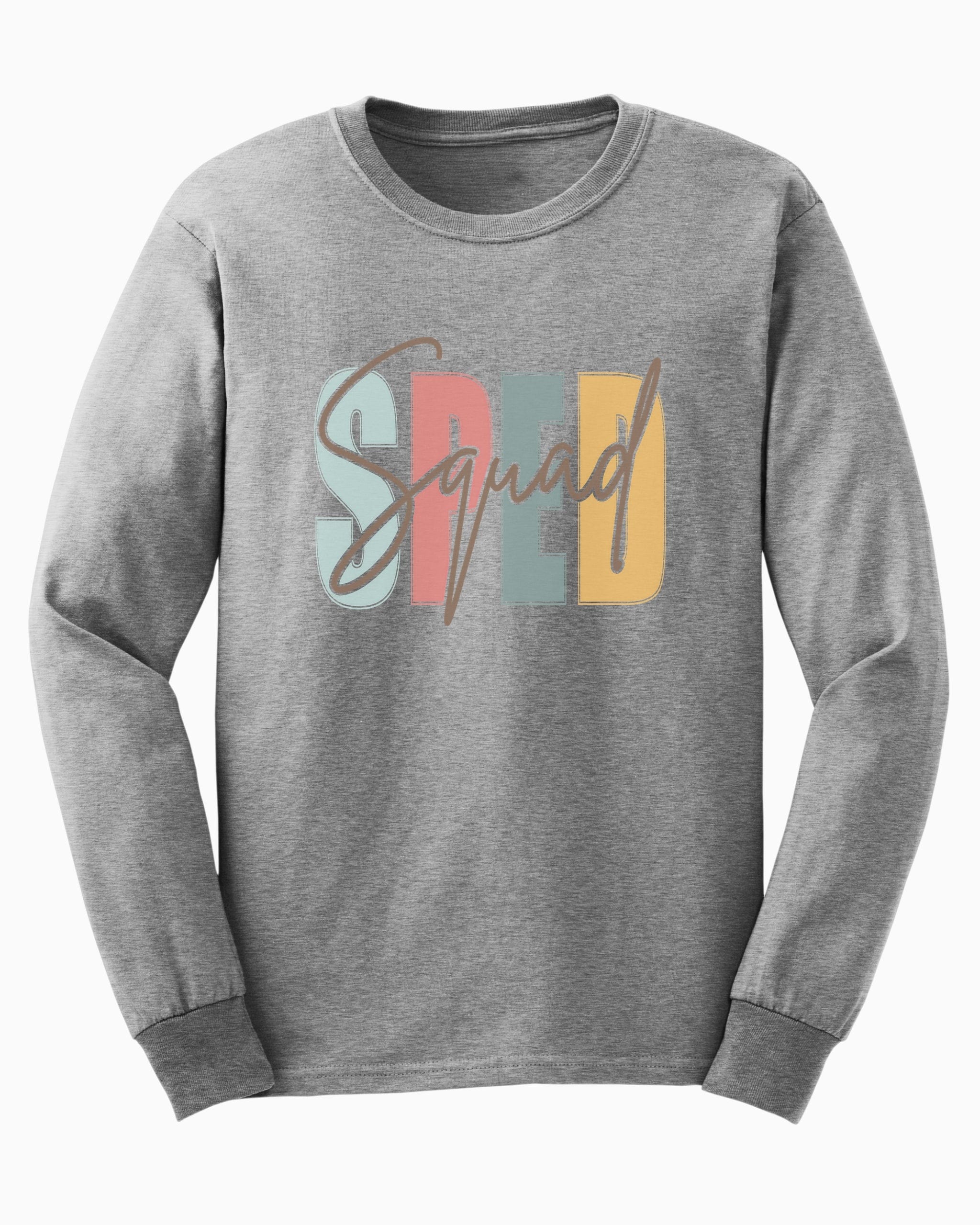 SPED Squad Long Sleeve T-Shirt-Sport Grey-Neurodiversity, ADHD & Autism Awareness & Acceptance Long-sleeve by Daily Bloom
