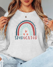 SPEDucator Boho Rainbow Long Sleeve T-Shirt-Neurodiversity, ADHD & Autism Awareness & Acceptance Long-sleeve by Daily Bloom