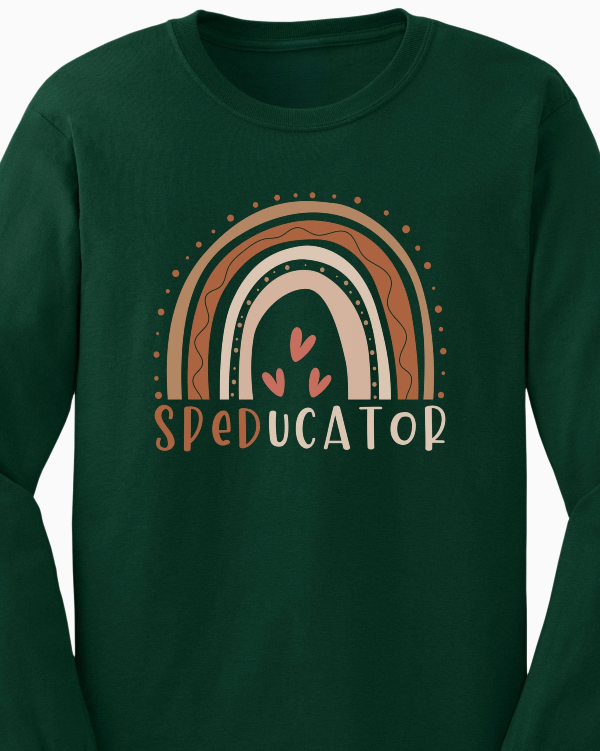 SPEDucator Boho Rainbow Long Sleeve T-Shirt-Neurodiversity, ADHD & Autism Awareness & Acceptance Long-sleeve by Daily Bloom