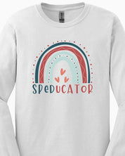 SPEDucator Boho Rainbow Long Sleeve T-Shirt-Neurodiversity, ADHD & Autism Awareness & Acceptance Long-sleeve by Daily Bloom